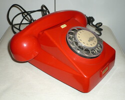 Retro telephone with red dial, cb76mm mechanical works