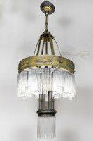 Art Nouveau spaghetti glass chandelier