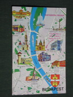 Kártyanaptár, Kartográfiai térkép vállalat, Budapest térkép részletek,1985,   (3)