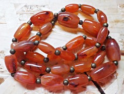 Large string of carnelian mineral beads