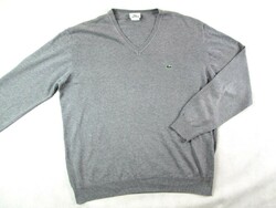 Original lacoste (2xl) elegant long-sleeved men's gray sweater