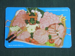 Card calendar, Orosháza poultry processing company, sliced, salami, 1985, (3)