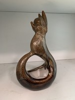 Glazed ceramic fox statue 1950s