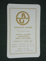 Card calendar, broszmanné leathercraft gallery gift shop, Miskolc, 1985, (3)