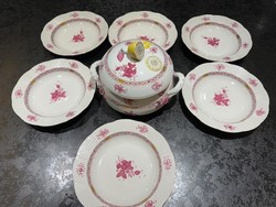 Herend dinner set with Appony pattern consisting of 8 pieces. As an addition, as a gap filling! They are flawless!
