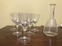 Old glass wine offering set