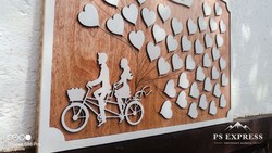 Esküvői vendégkönyv - Kerékpáros