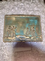 Special copper box decorated with applied art, jewelry box, box