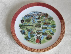 Ausztriai szuvenír porcelán fali tányér