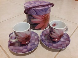 New porcelain coffee set in gift box