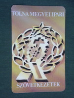 Card calendar, Tolna county industrial cooperative, Szekszárd, graphic artist, 1986, (3)