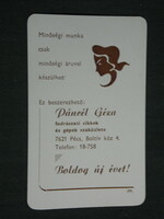Card calendar, armor gauze hairdressing shop, Pécs, 1985, (3)