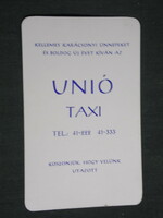 Kártyanaptár, Unió Taxi,1985,   (3)