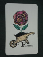 Card calendar, florasca flower field, sopron soil strength farming shoulder, graphic design, 1986, (3)