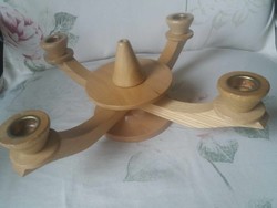 Retro, four-branched, wooden Advent candle holder