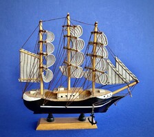 Wooden sailing ship model ornament