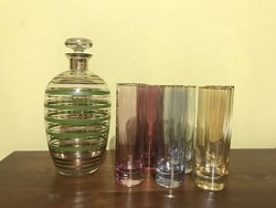 Retro colored glass short drink set