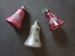 3 old Austrian bells, bells, glass Christmas tree ornaments