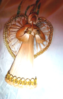 Retró, kézműves, szalma angyalka karácsonyi dísz   43.