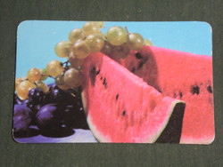 Kártyanaptár, zöldért zöldség gyümölcs vállalat, dinye,1985,   (3)