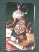 Card calendar, Kaposvár meat processing plant, pig cheese, 1985, (3)