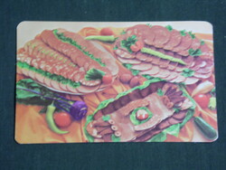 Card calendar, Fejér county meat industry company, Székesfehérvár, sliced, salami, 1985, (3)