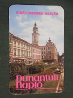 Card calendar, transdanubian diary daily newspaper, newspaper, magazine, Pécs Széchenyi tér, 1986, (3)