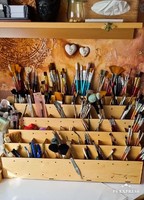 Desk shelf for brushes, organizer
