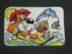 Card calendar, traffic gift shop, graphic artist, fairy tale figure, dog, 1987, (3)