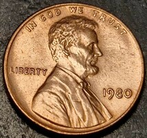 Amerikai Egyesült Államok, 1 cent, 1980. Lincoln Cent