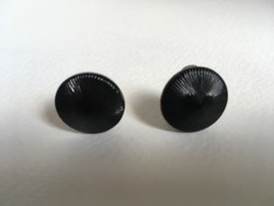 Retro black round earrings