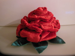 Rose - large - 20 x 12 cm - velvet - beautiful - dark red - Austrian - flawless