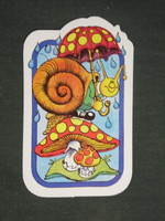 Card calendar, traffic gift shop, graphic artist, fairy tale figure, snail mushroom, 1987, (3)