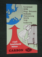 Kártyanaptár, Carbon ruházat divat,bútor vállalat, Komló,grafikai rajzos, 1986,   (3)