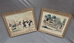 Pair of lithographs, 19th century!!!