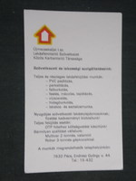 Card calendar, Pécs Újmecsekaljai 1.Sz flat maintenance cooperative, 1987, (3)