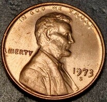 Amerikai Egyesült Államok, 1 cent, 1973.S., Lincoln Cent