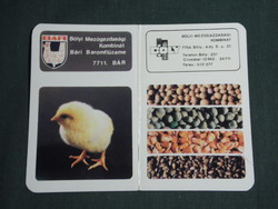 Card calendar, agricultural combine, bar poultry farm, 1986, (3)