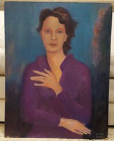 Huszár Gyula női portré festmény