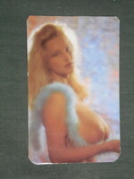 Kártyanaptár, trafik ajándék üzletek, művészet, erotikus női akt modell,1987,   (3)