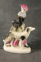 Német porcelán nő kutyával 546