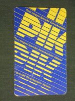 Card Calendar, Pik Pest County Industrial Goods Company, Budapest, 1986, (3)