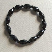 Hematite twisted bar bracelet