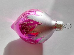 Old glass Christmas tree ornament pink icicle glass ornament