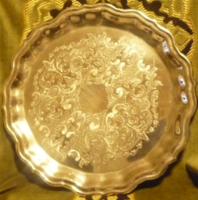 Antique, silver-plated tray.
