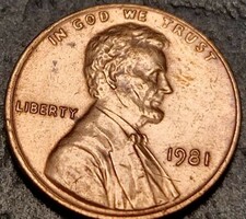 Amerikai Egyesült Államok, 1 cent, 1981. Lincoln Cent