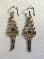 Blue eosin pearl wire earrings