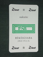 Kártyanaptár, F.NÉ ruházat divat üzlet, Békéscsaba,1987,   (3)