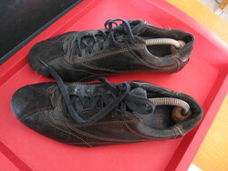 Blue motion black leather sports shoes 39