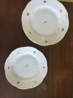 Old floral Zsolnay cake plate set